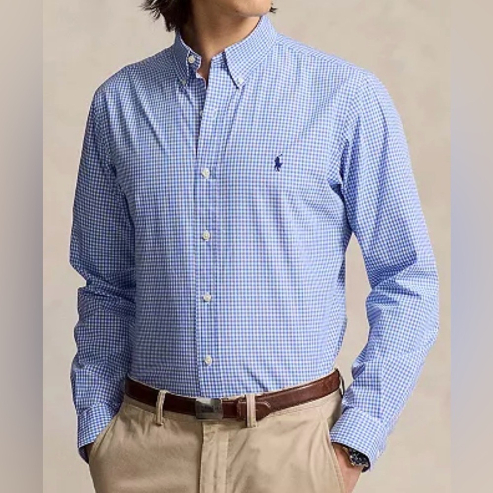 Ralph Lauren Men’s blue Size XL
 Classic-Fit Stretch Poplin Shirt